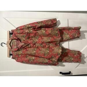 Printfresh Bagheera Long Sleeve Cotton Pajama Set in Scarlet, Size S